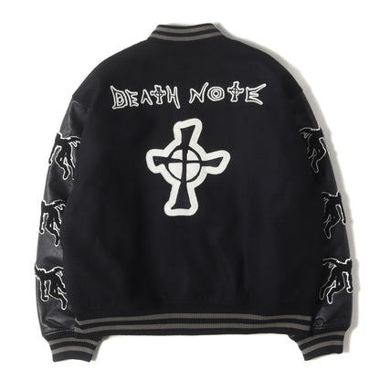 [近年モデル] ×DEATH NOTE フルデコワッペン メルトンウール スタジャン (DEATH NOTE VARSITY JACKET)