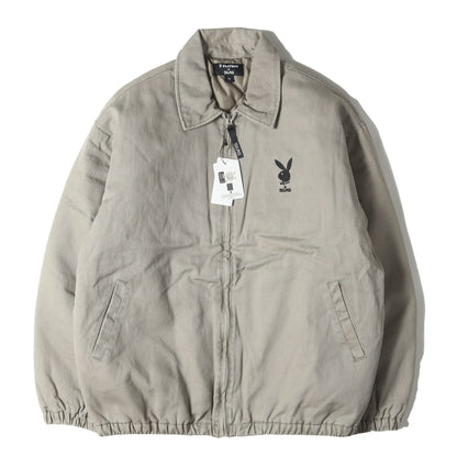 [近年モデル] ×PLAYBOY ラビット刺繍 コットンツイル フルジップ ワークジャケット