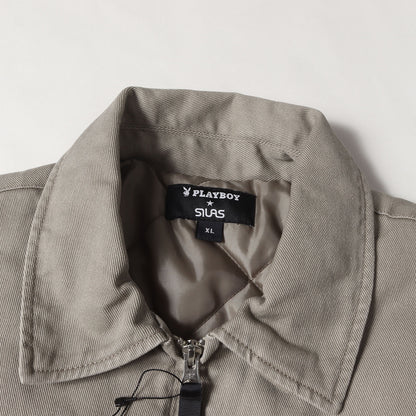 [近年モデル] ×PLAYBOY ラビット刺繍 コットンツイル フルジップ ワークジャケット