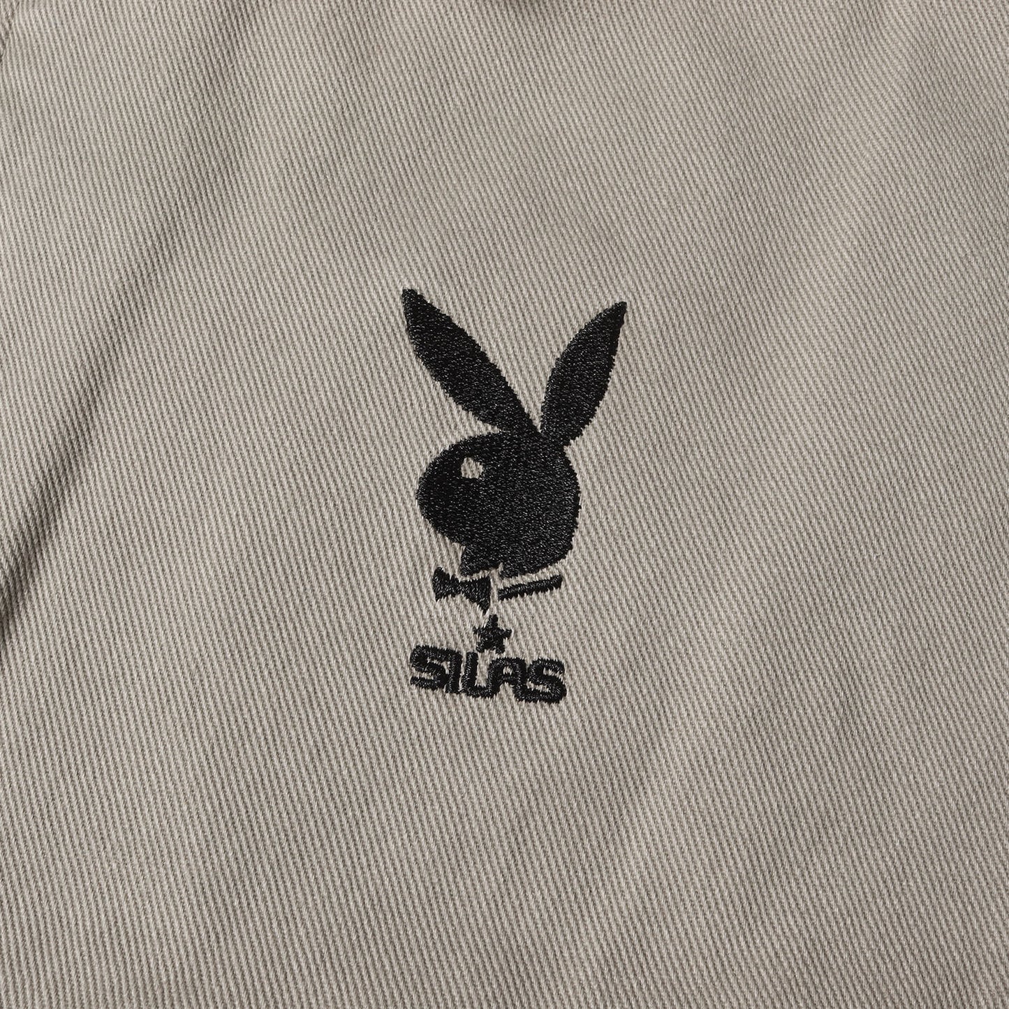 [近年モデル] ×PLAYBOY ラビット刺繍 コットンツイル フルジップ ワークジャケット