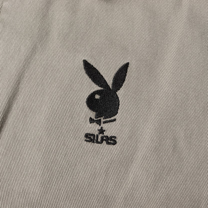 [近年モデル] ×PLAYBOY ラビット刺繍 コットンツイル フルジップ ワークジャケット