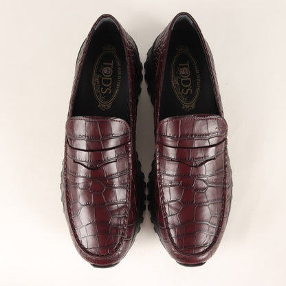 ×ALBER ELBAZ クロコ型押し コイン ローファー (Tod's Happy Moments by Alber Elbaz Croc-Effect Leather Loafers)