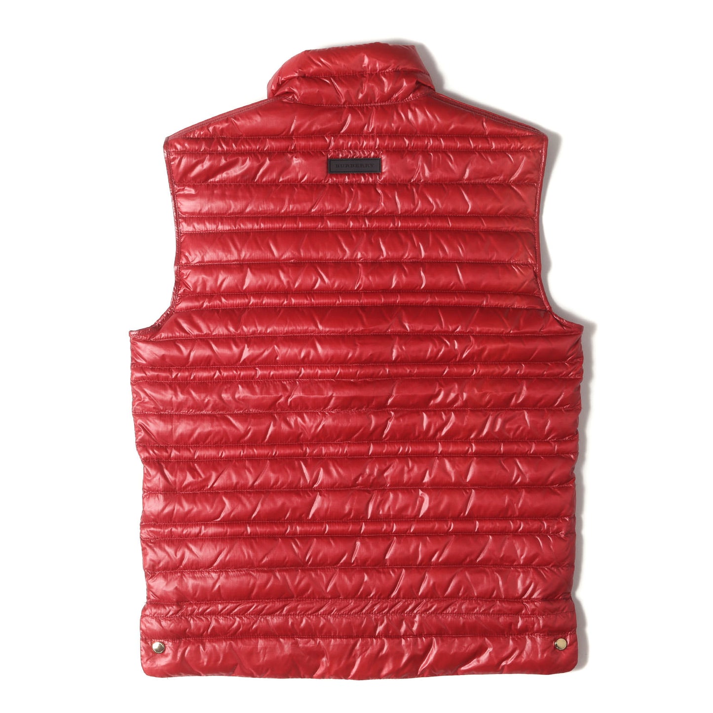 裏地チェック ライトウェイト ゴールドジップ ナイロン ダウンベスト