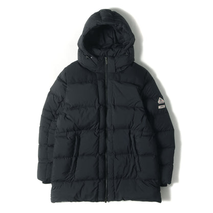 ×agnes b. 裏地ボーダー ストレッチシェル フーデッド フルジップ ダウンジャケット (DOUDOUNE ASPIN)