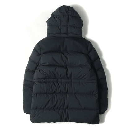 ×agnes b. 裏地ボーダー ストレッチシェル フーデッド フルジップ ダウンジャケット (DOUDOUNE ASPIN)