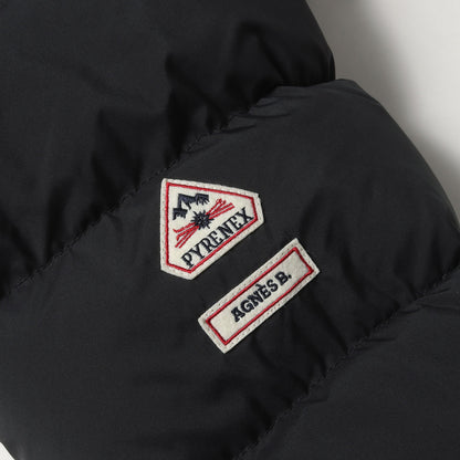 ×agnes b. 裏地ボーダー ストレッチシェル フーデッド フルジップ ダウンジャケット (DOUDOUNE ASPIN)