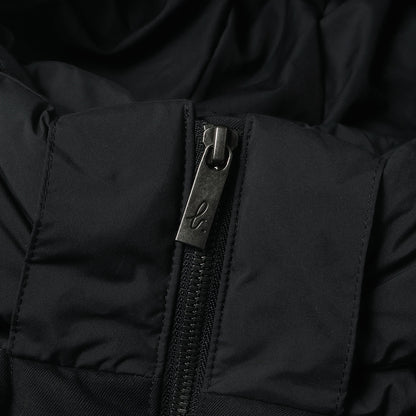 ×agnes b. 裏地ボーダー ストレッチシェル フーデッド フルジップ ダウンジャケット (DOUDOUNE ASPIN)