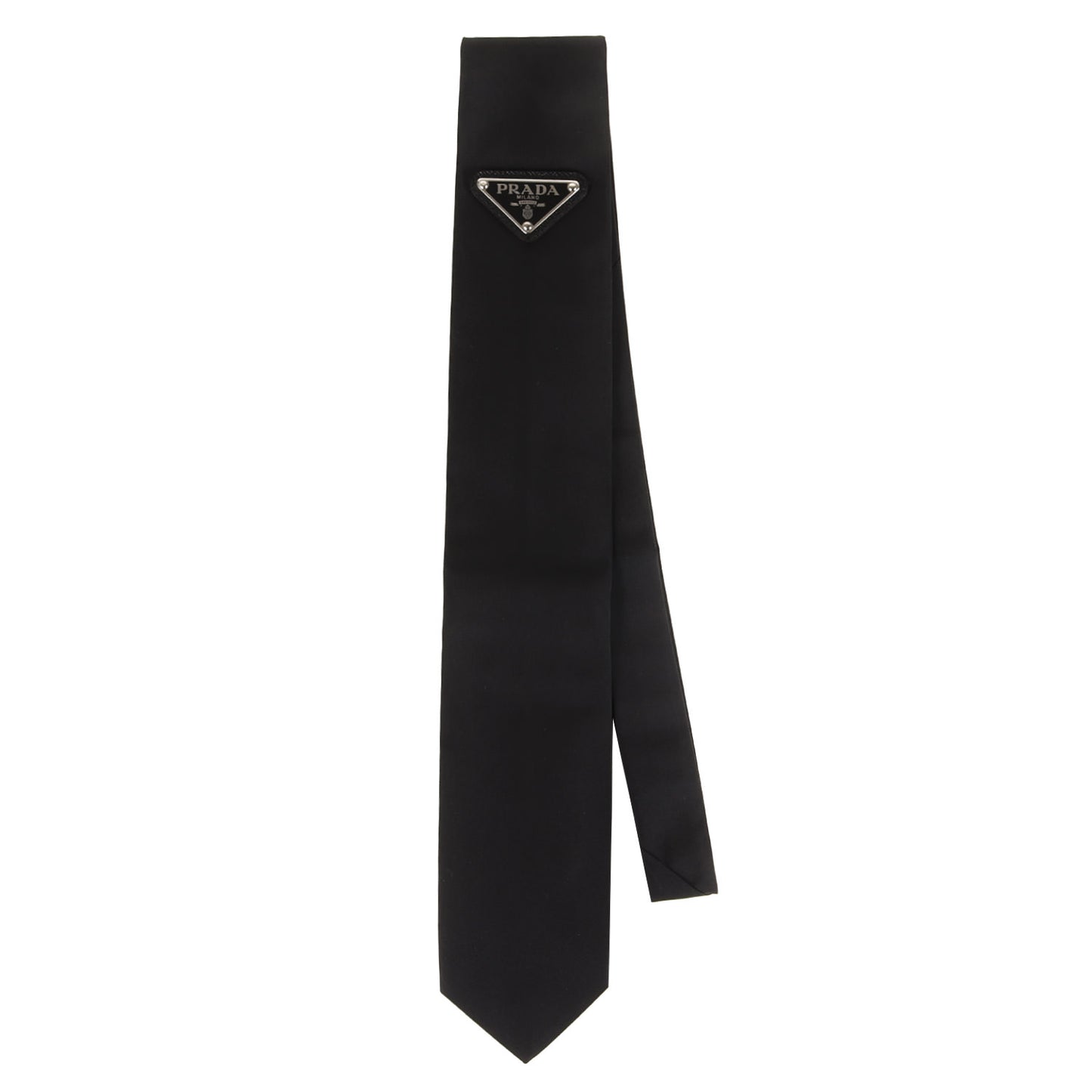 [近年モデル] トライアングルロゴプレート付き ナイロン ギャバジン ネクタイ / イタリア製 UCR77 S202 1WQG