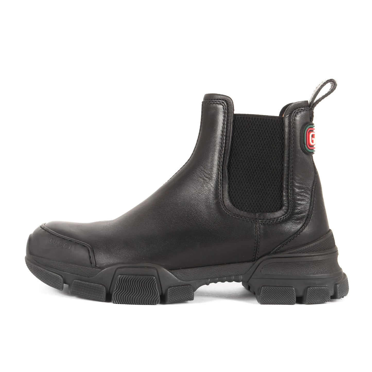 ラバーロゴパッチ レザー サイドゴア ブーツ (LEON CHELSEA BOOTS WITH EMBOSSED LOGO)