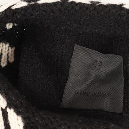 モチーフストライプ柄 ジャガード ウール ローゲージ ニット (Motif Stripe Jacquard Knit)