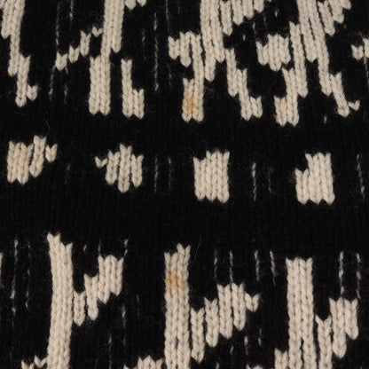 モチーフストライプ柄 ジャガード ウール ローゲージ ニット (Motif Stripe Jacquard Knit)