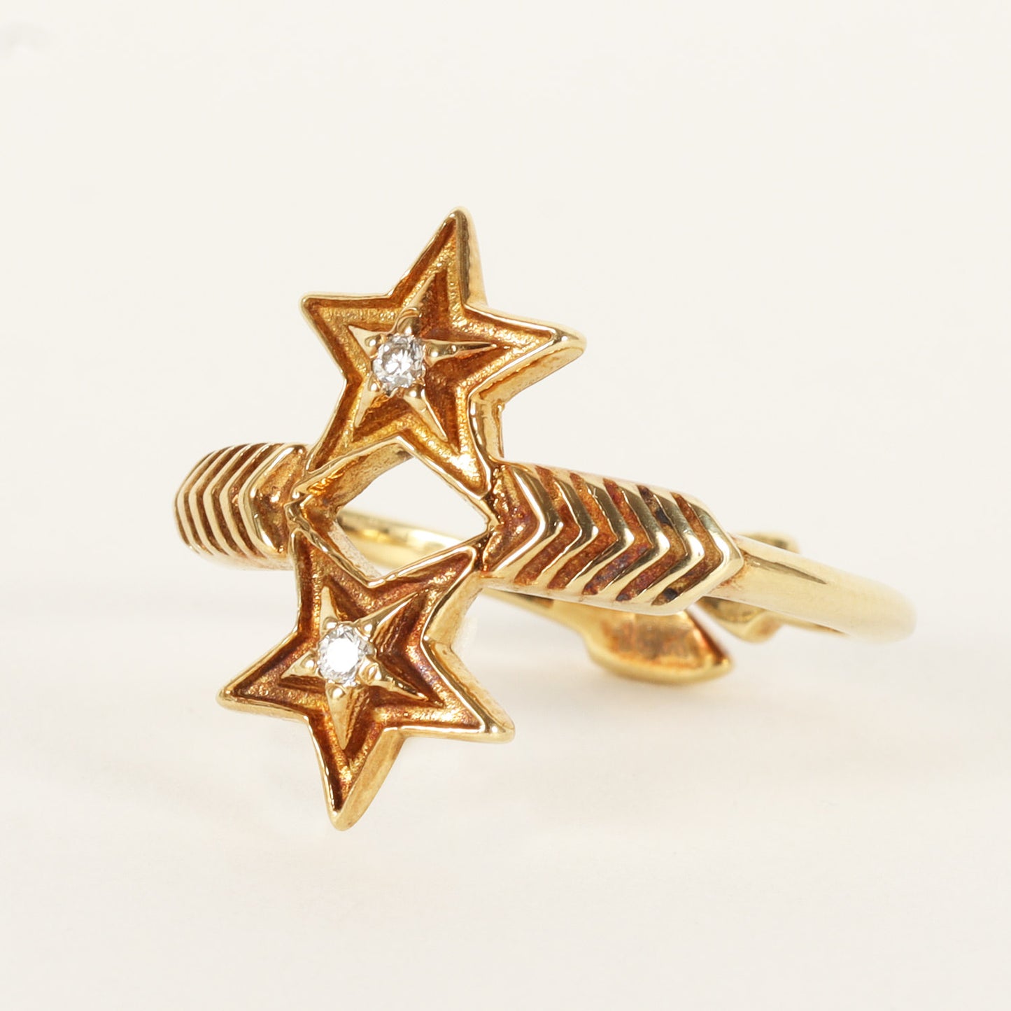 ダブル アロー ダブル シェリフ スター リング 18K Gold / Diamonds (Double Arrow Double Sheriff Star Ring)