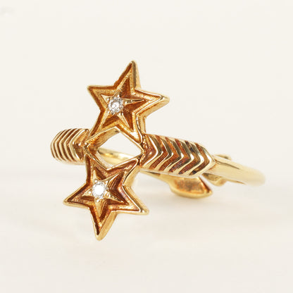 ダブル アロー ダブル シェリフ スター リング 18K Gold / Diamonds (Double Arrow Double Sheriff Star Ring)