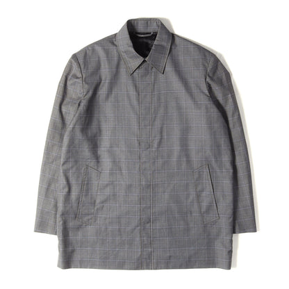チェック ウール テーラード 比翼ボタン シャツジャケット (Tailored Shirt Jacket)