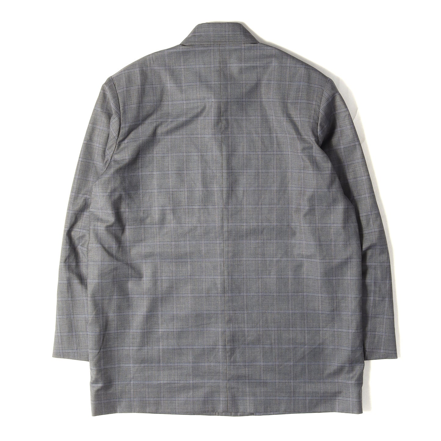 チェック ウール テーラード 比翼ボタン シャツジャケット (Tailored Shirt Jacket)