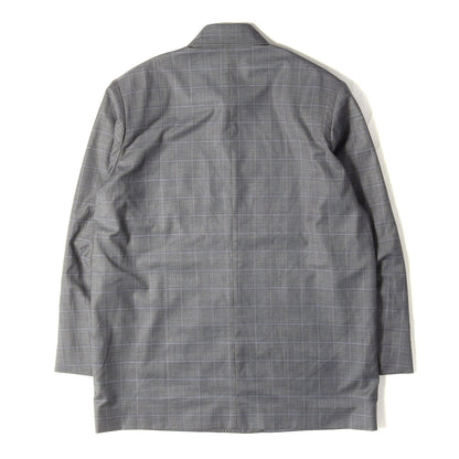 チェック ウール テーラード 比翼ボタン シャツジャケット (Tailored Shirt Jacket)
