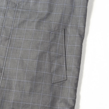 チェック ウール テーラード 比翼ボタン シャツジャケット (Tailored Shirt Jacket)