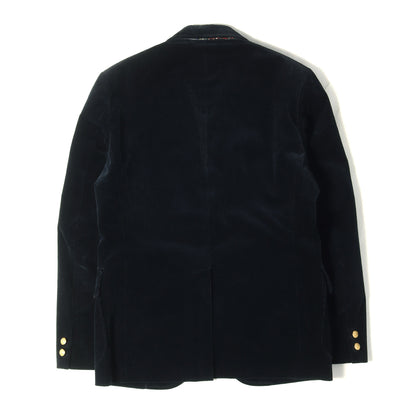 ×BROOKS BROTHERS 裏地ドット ストレッチ コーデュロイ 金ボタン テーラードジャケット / WN-J901 紺ブレ