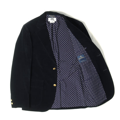 ×BROOKS BROTHERS 裏地ドット ストレッチ コーデュロイ 金ボタン テーラードジャケット / WN-J901 紺ブレ