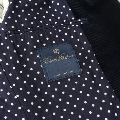 ×BROOKS BROTHERS 裏地ドット ストレッチ コーデュロイ 金ボタン テーラードジャケット / WN-J901 紺ブレ