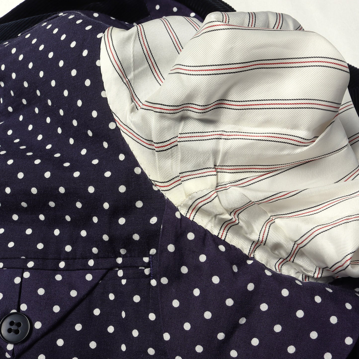 ×BROOKS BROTHERS 裏地ドット ストレッチ コーデュロイ 金ボタン テーラードジャケット / WN-J901 紺ブレ