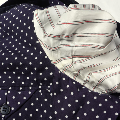 ×BROOKS BROTHERS 裏地ドット ストレッチ コーデュロイ 金ボタン テーラードジャケット / WN-J901 紺ブレ