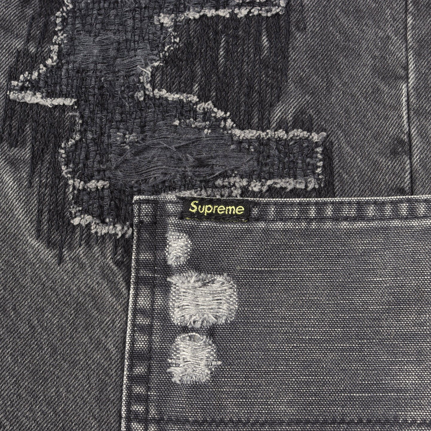 23AW ×Blackmeans パッチワークリペア加工 ルーズフィット デニムパンツ (Mended Loose Fit Jean)