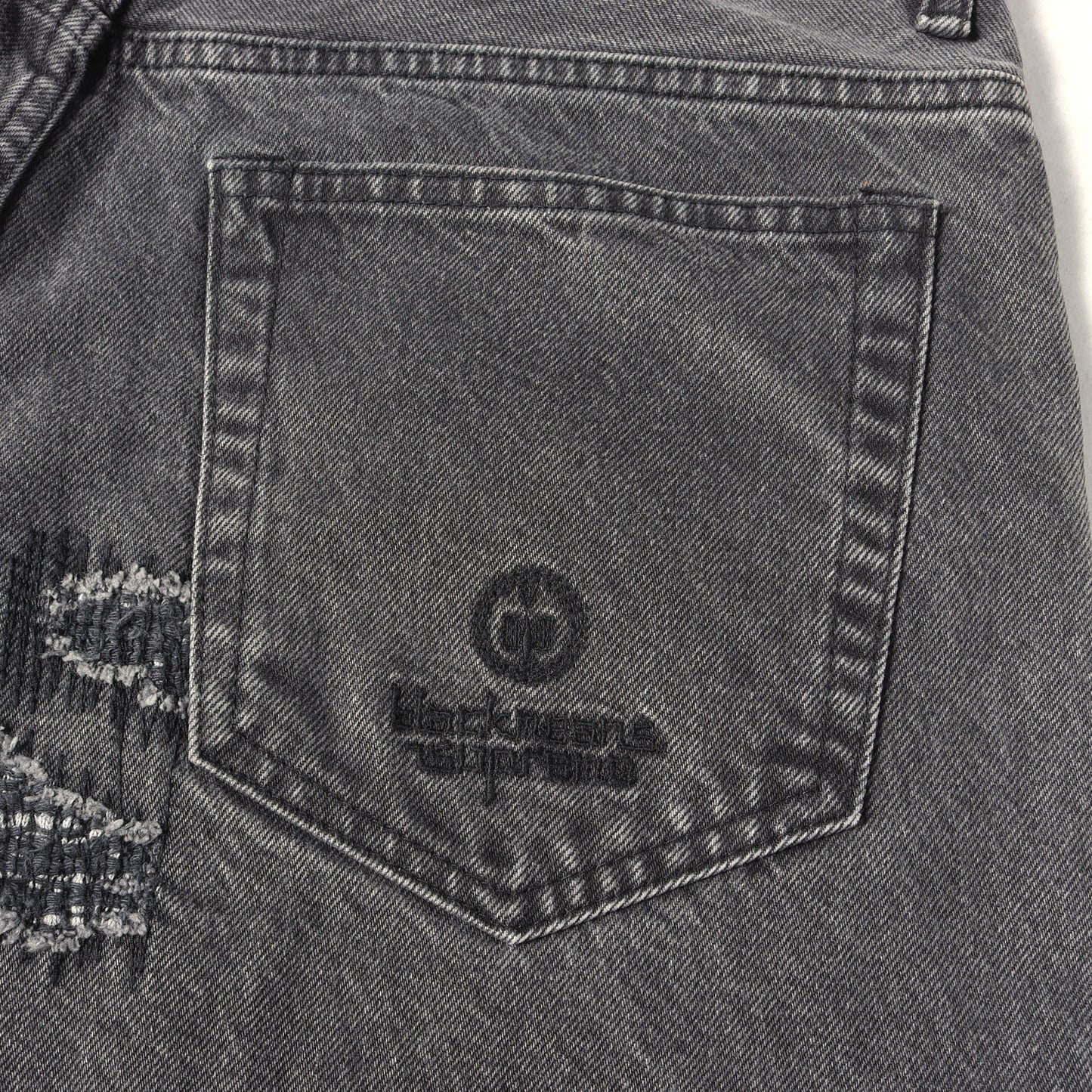 23AW ×Blackmeans パッチワークリペア加工 ルーズフィット デニムパンツ (Mended Loose Fit Jean)