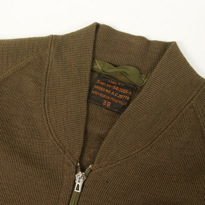 40s 米軍実物 U.S.ARMY AIR FORCE C-2 フルジップ フライト ニット セーター GOODWEAR KNITTING MILLS社製