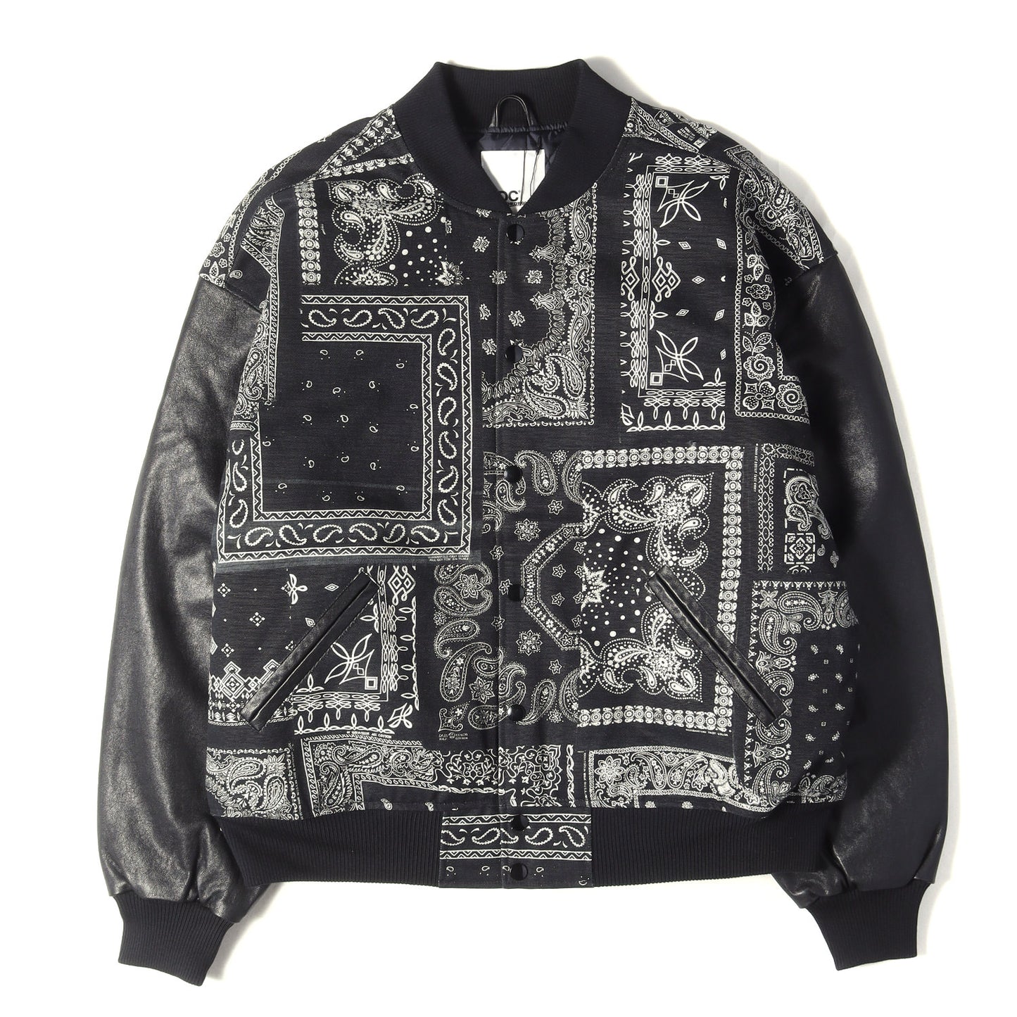 26SS ×MIYAGIHIDETAKA 袖レザー バンダナ柄 キャンバス スタジャン (Stadiam Jumper)