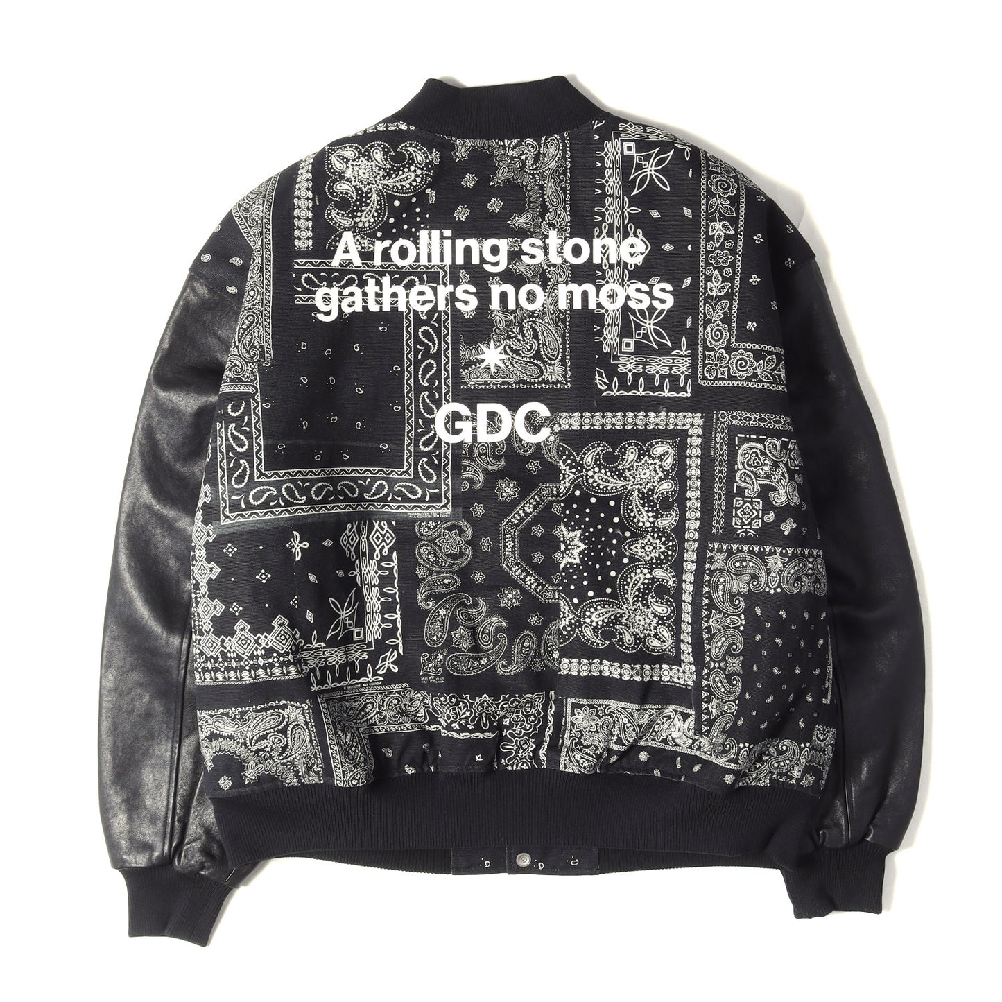 26SS ×MIYAGIHIDETAKA 袖レザー バンダナ柄 キャンバス スタジャン (Stadiam Jumper)