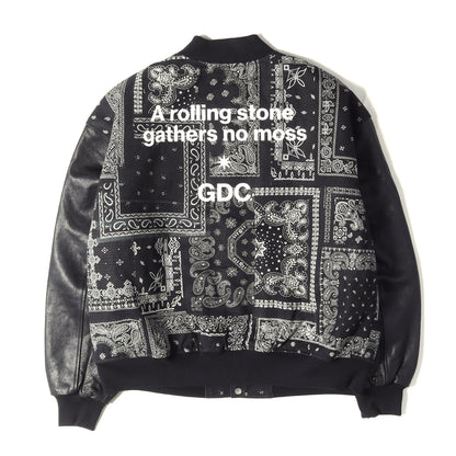 26SS ×MIYAGIHIDETAKA 袖レザー バンダナ柄 キャンバス スタジャン (Stadiam Jumper)