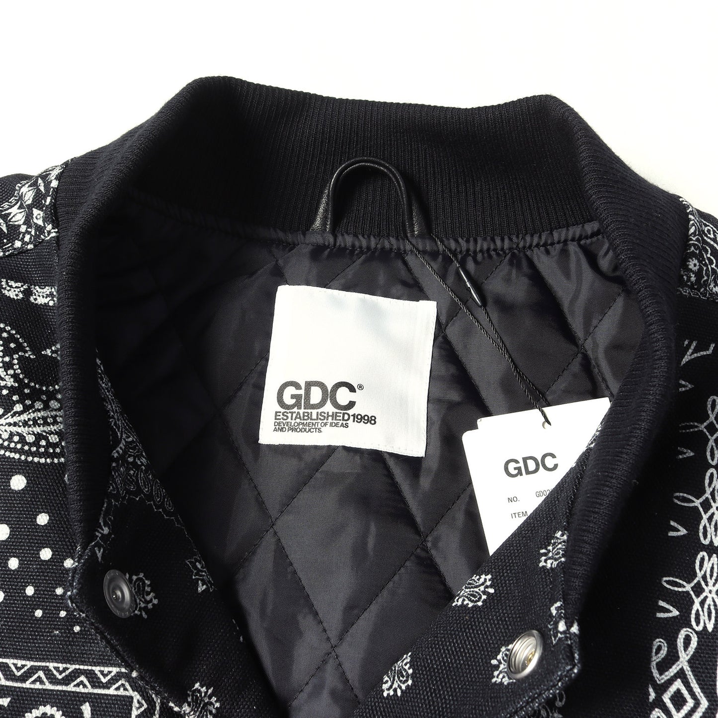 26SS ×MIYAGIHIDETAKA 袖レザー バンダナ柄 キャンバス スタジャン (Stadiam Jumper)