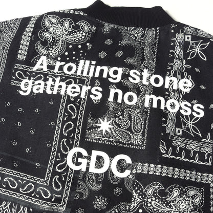 26SS ×MIYAGIHIDETAKA 袖レザー バンダナ柄 キャンバス スタジャン (Stadiam Jumper)