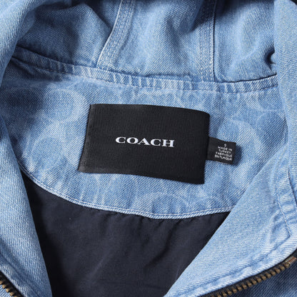 シグネチャー モノグラム デニム フルジップ フーデッド ジャケット (Signature denim Hooded Zip Up Jacket)