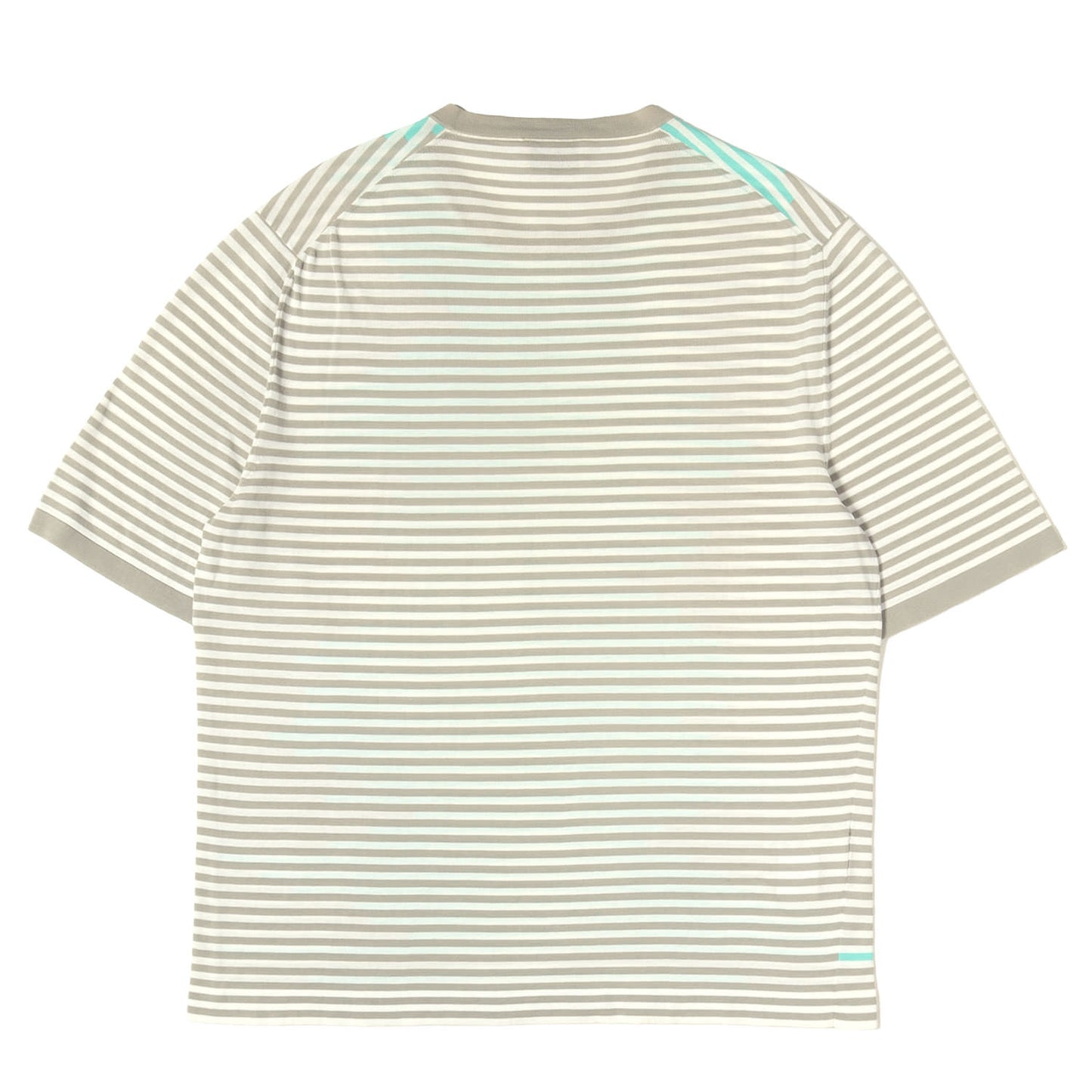 デザイン ボーダー コットンニット クルーネック Tシャツ
