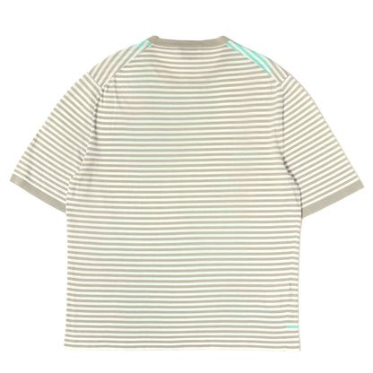 デザイン ボーダー コットンニット クルーネック Tシャツ