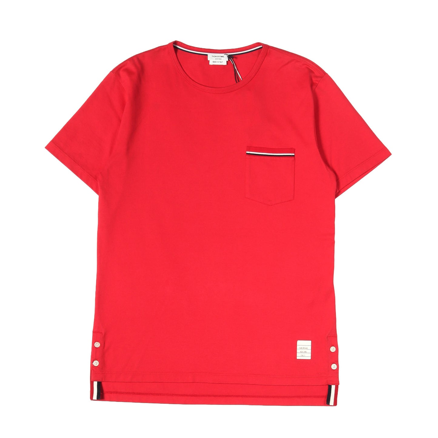 リブ付きポケット クルーネック Tシャツ