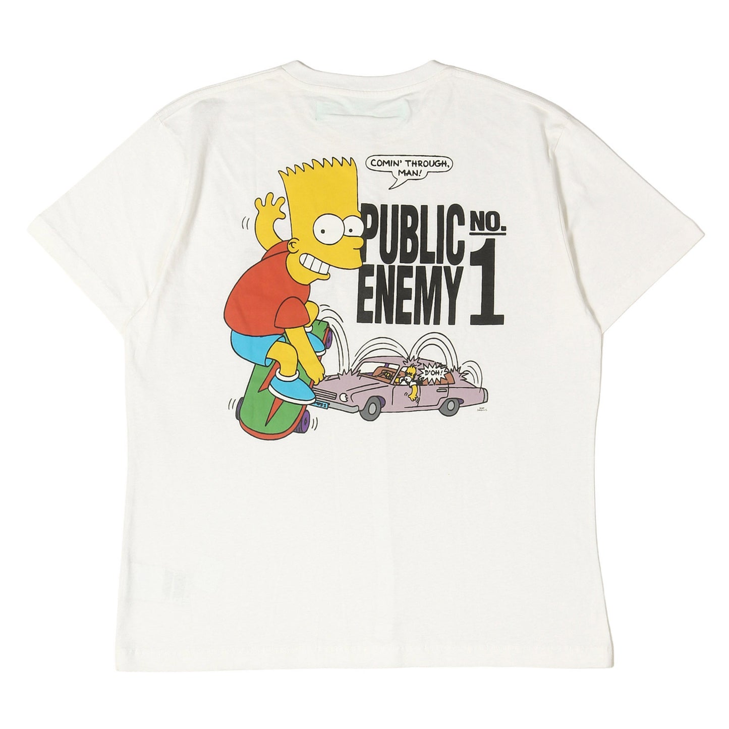 ×THE SIMPSONS キャラクター プリント クルーネック Tシャツ (Bart Public Enemy T-shirt)
