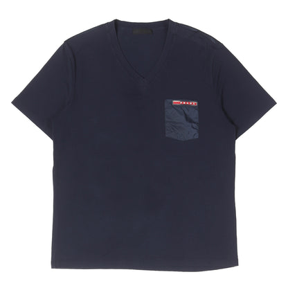 ラバーパッチ付き ポケット Vネック Tシャツ (SJM994 R151)