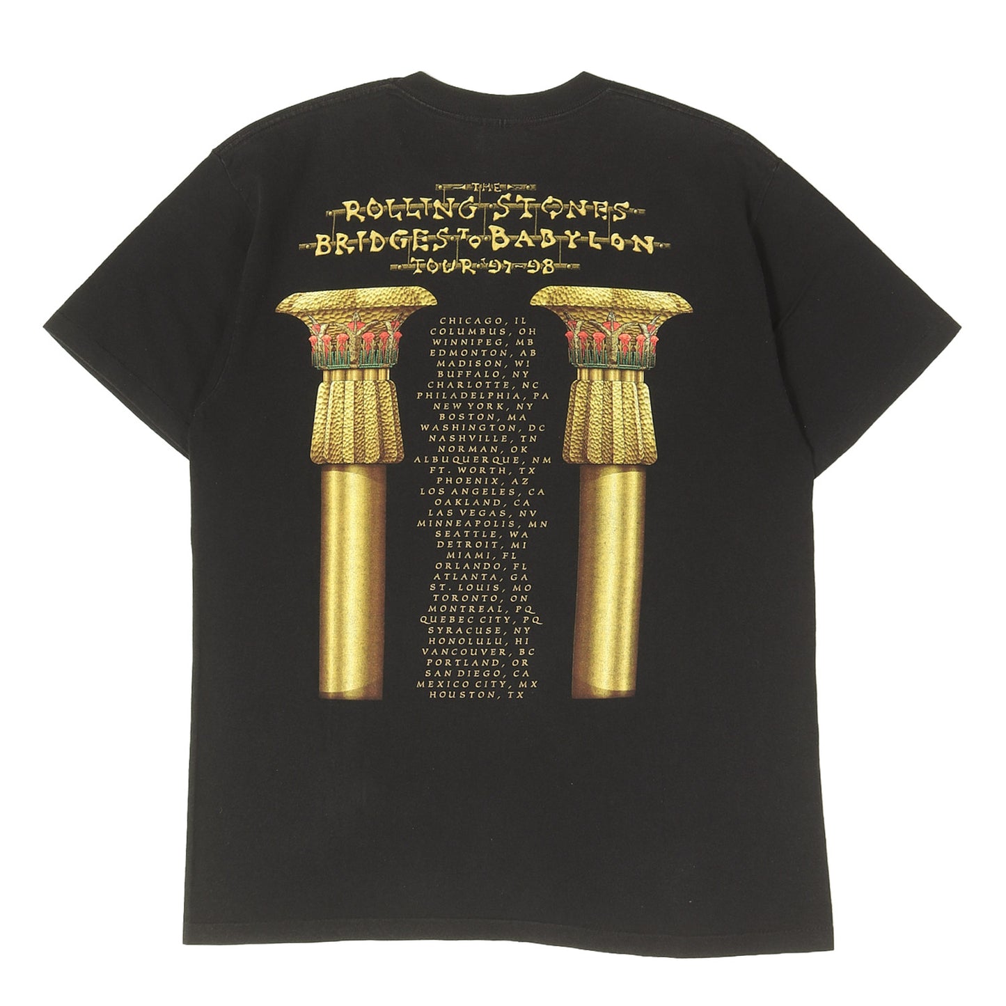 90s The Rolling Stones BRIDGES TO BABYLON TOUR 97-98 メタル リップ＆タン Tシャツ / USA製 anvil