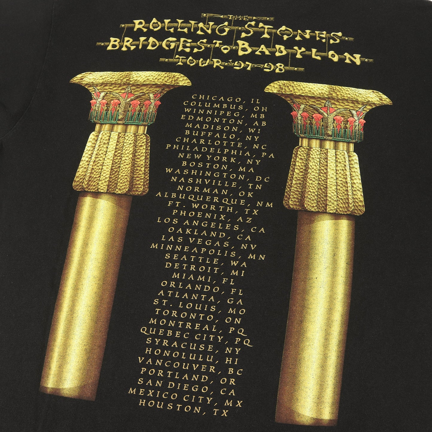 90s The Rolling Stones BRIDGES TO BABYLON TOUR 97-98 メタル リップ＆タン Tシャツ / USA製 anvil