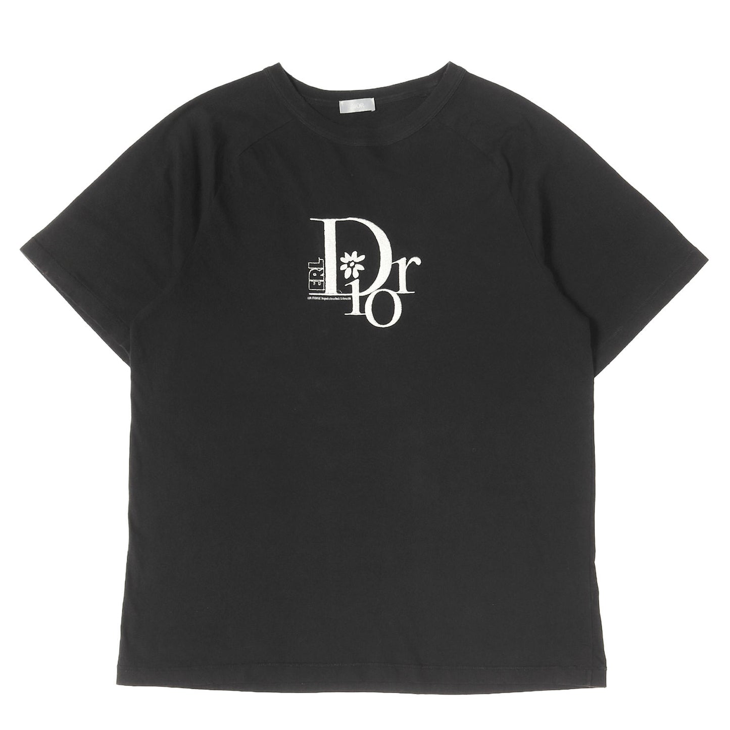 [近年モデル] ×ERL ダメージ加工 ラメ入り刺繍ロゴ クルーネック Tシャツ 313J647A0817