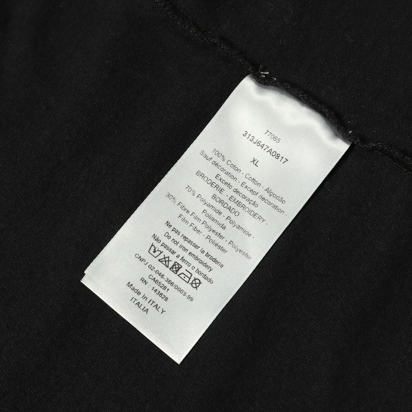 [近年モデル] ×ERL ダメージ加工 ラメ入り刺繍ロゴ クルーネック Tシャツ 313J647A0817