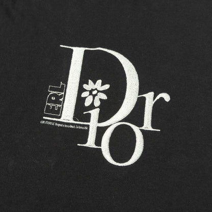 [近年モデル] ×ERL ダメージ加工 ラメ入り刺繍ロゴ クルーネック Tシャツ 313J647A0817