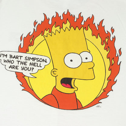 ×THE SIMPSONS キャラクター プリント クルーネック Tシャツ (TEENAGER SIMPSON FLAME BART T-Shirt)