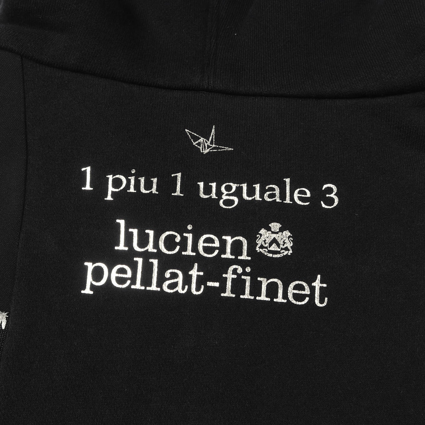 ×1piu1uguale3 異素材 パッチワーク ジップ スウェットパーカー