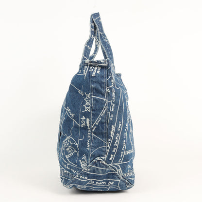 ゴンズマップ柄 デニム トートバッグ(Gonz Map Denim Tote)