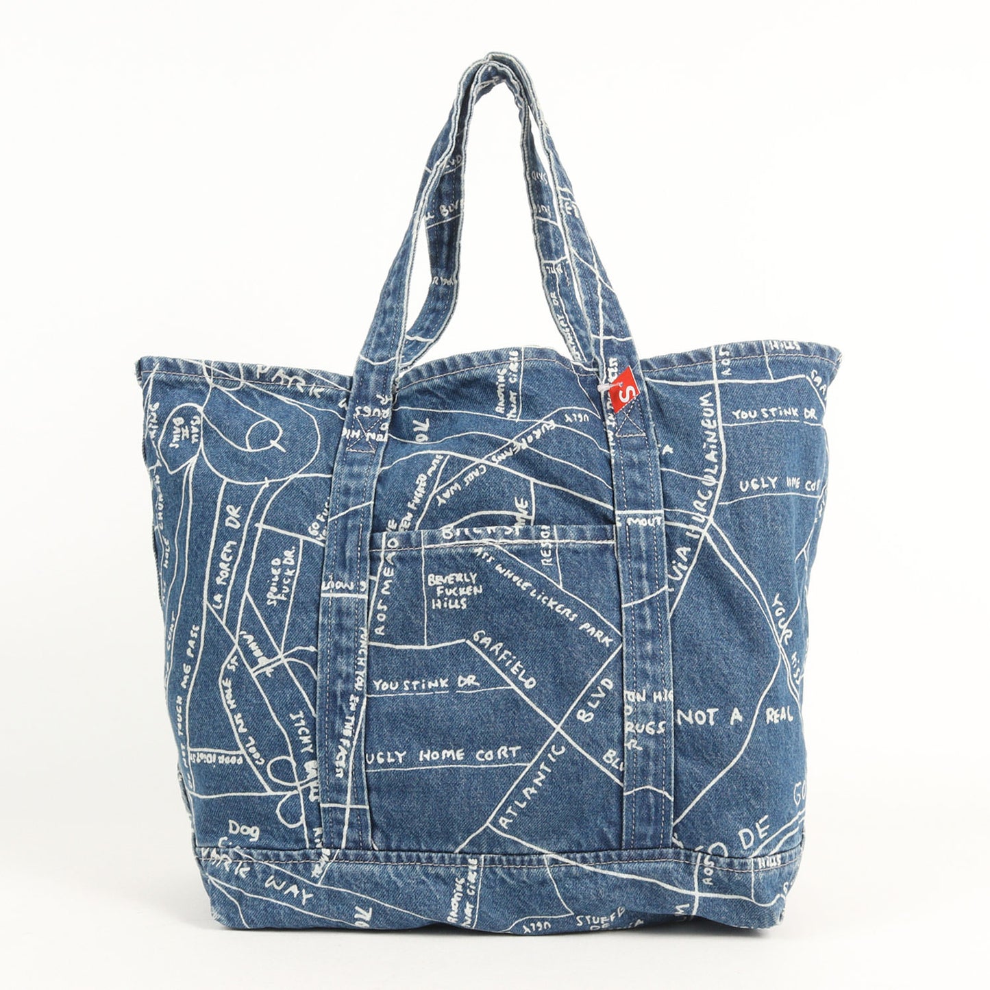 ゴンズマップ柄 デニム トートバッグ(Gonz Map Denim Tote)