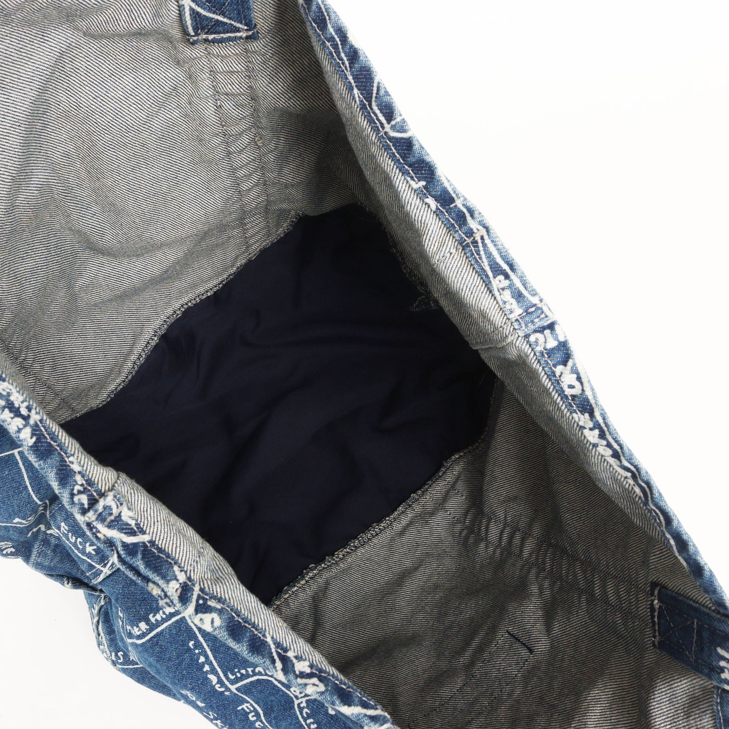 ゴンズマップ柄 デニム トートバッグ(Gonz Map Denim Tote)